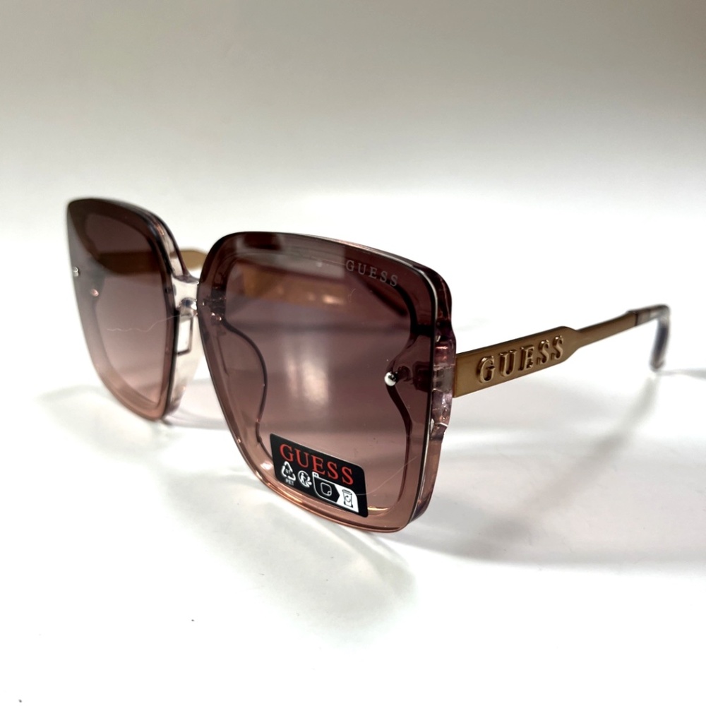 GUESS Oversized Square Sunglasses GO00093 Rimless Acetate Bronze Brown